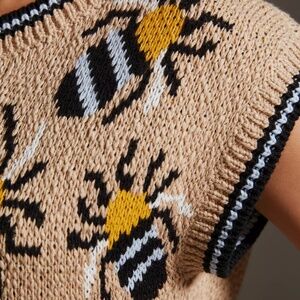 NWT Anthropologie Bumble Bee Maeve Sweater Vest L